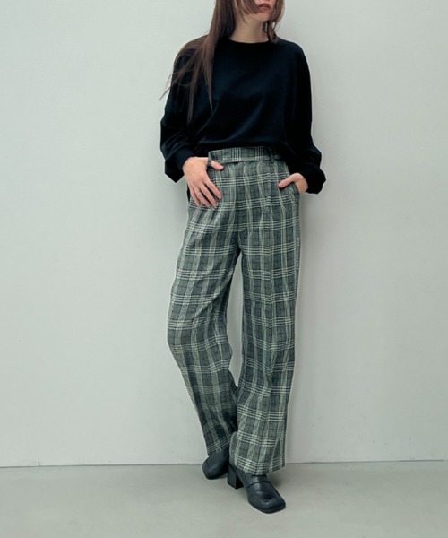 y/m（イム）の「チェックストレートパンツ（スラックス・レディース・マルチ・FREE）」の8枚目の写真