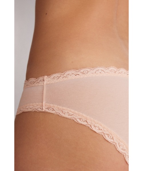 High Waist Panties in Ultralight Microfiber with Lace