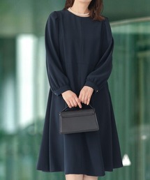 フレアーシルエットジョーゼットワンピース/洗える/WEB限定サイズあり
