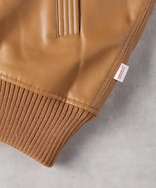 Alpha Industries（アルファインダストリーズ）の「ALPHA(アルファ)【メンズ】【WEB限定】フーデッドリブフェイクレザージャケット/2WAY（ミリタリージャケット・メンズ・キャメル・M/L/XL）」の21枚目の写真