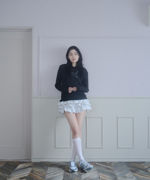 Smyeon（スミョン）の「Graphic sheer hoodie/グラフィックシアーパーカー（パーカー・レディース・ホワイト/ブラック・FREE）」の11枚目の写真