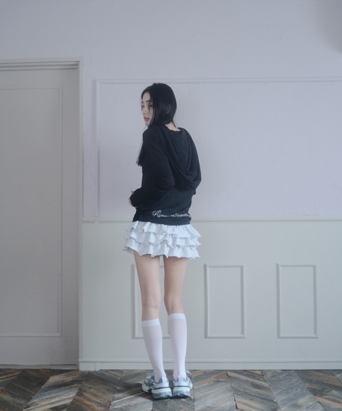 Smyeon（スミョン）の「Graphic sheer hoodie/グラフィックシアーパーカー（パーカー・レディース・ホワイト/ブラック・FREE）」の15枚目の写真