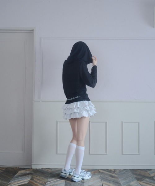 Smyeon（スミョン）の「Graphic sheer hoodie/グラフィックシアーパーカー（パーカー・レディース・ホワイト/ブラック・FREE）」の17枚目の写真