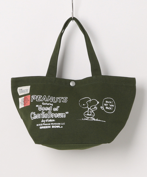 SNOOPY×OLD BETTY'S(スヌーピーカケルオールドベティーズ)の「SNOOPY Heavy Canvas Lunch Bag(FOOTBALL)(トートバッグ・レディース・ライトグレー/ブラック/キャメル/オリーブ/ネイビー・FREE)」の4枚目の写真