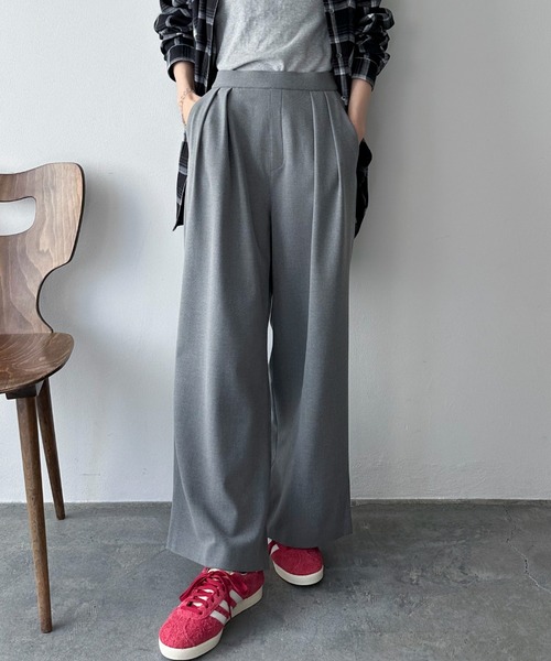 裏起毛発熱タックワイドパンツ（その他パンツ）｜DOUX ARCHIVES（ドゥ