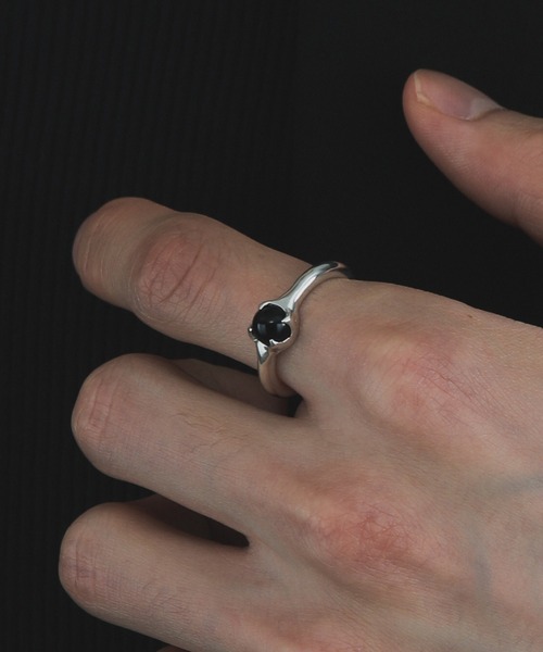 whoseA(フーシー)の「【silver925】StoneRing/ストーンリング(リング・メンズ・クリア/ブラック・15号/11号)」の13枚目の写真