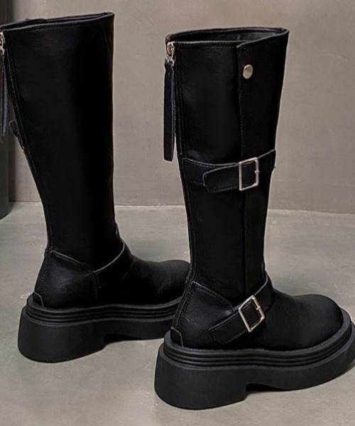 mebole（メボレ）の「バックルロングブーツ（ブーツ・レディース・ブラック/ブラウン・SMALL/MEDIUM/LARGE）」の9枚目の写真