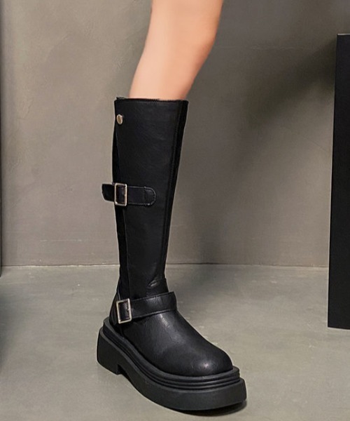 mebole（メボレ）の「バックルロングブーツ（ブーツ・レディース・ブラック/ブラウン・SMALL/MEDIUM/LARGE）」の8枚目の写真