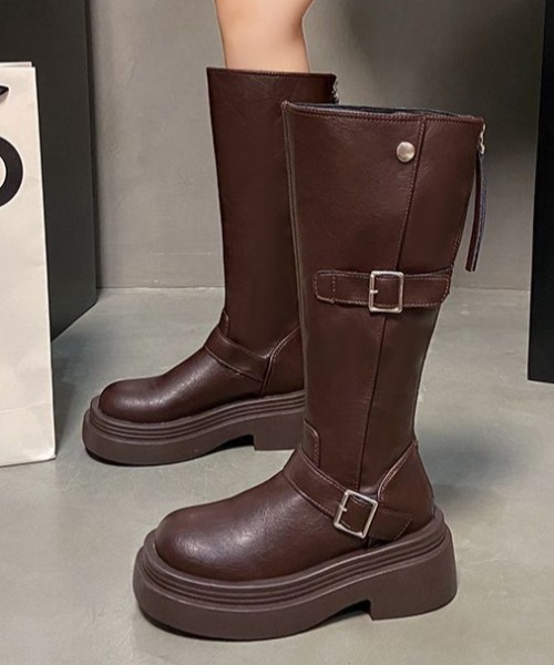 mebole（メボレ）の「バックルロングブーツ（ブーツ・レディース・ブラック/ブラウン・SMALL/MEDIUM/LARGE）」の12枚目の写真