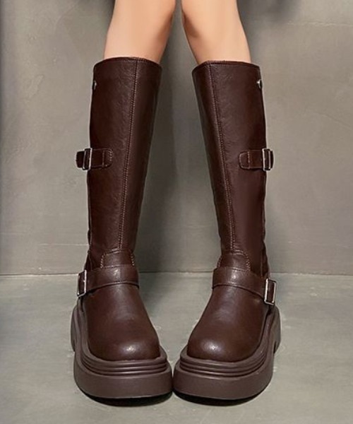 mebole（メボレ）の「バックルロングブーツ（ブーツ・レディース・ブラック/ブラウン・SMALL/MEDIUM/LARGE）」の15枚目の写真