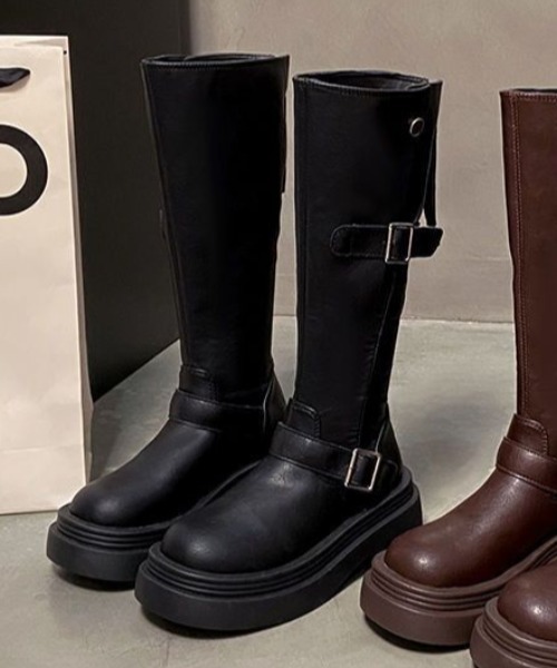 mebole（メボレ）の「バックルロングブーツ（ブーツ・レディース・ブラック/ブラウン・SMALL/MEDIUM/LARGE）」の16枚目の写真
