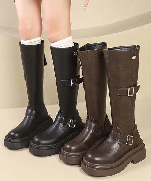 mebole（メボレ）の「バックルロングブーツ（ブーツ・レディース・ブラック/ブラウン・SMALL/MEDIUM/LARGE）」の17枚目の写真