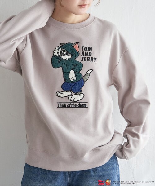 notch.(ノッチ)の「TOM and JERRY トムとジェリー サガラ刺繍スウェット(スウェット・レディース・グリーン/ブラウン/グレー/ブラック・M)」の22枚目の写真