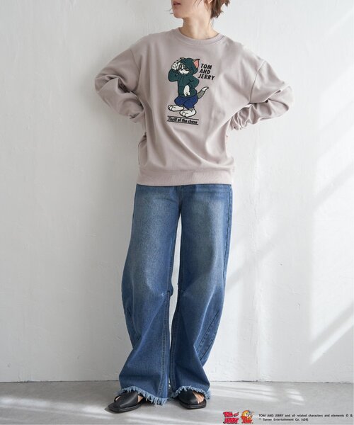 notch.(ノッチ)の「TOM and JERRY トムとジェリー サガラ刺繍スウェット(スウェット・レディース・グリーン/ブラウン/グレー/ブラック・M)」の21枚目の写真