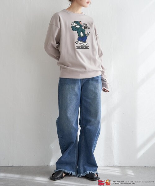 notch.(ノッチ)の「TOM and JERRY トムとジェリー サガラ刺繍スウェット(スウェット・レディース・グリーン/ブラウン/グレー/ブラック・M)」の20枚目の写真