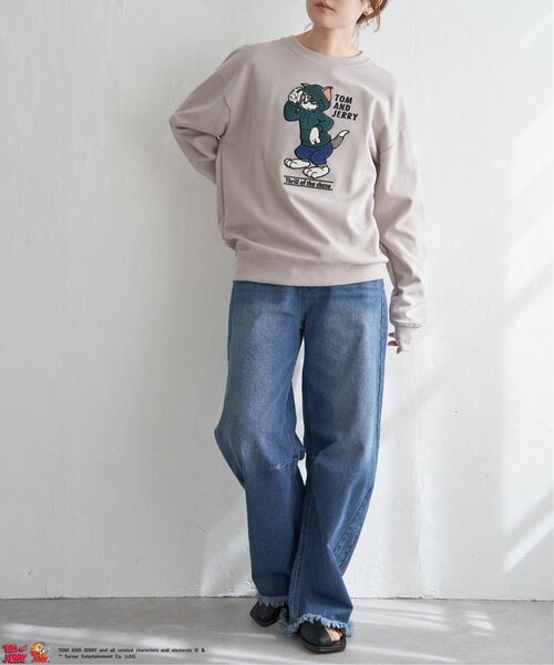 notch.(ノッチ)の「TOM and JERRY トムとジェリー サガラ刺繍スウェット(スウェット・レディース・グリーン/ブラウン/グレー/ブラック・M)」の19枚目の写真