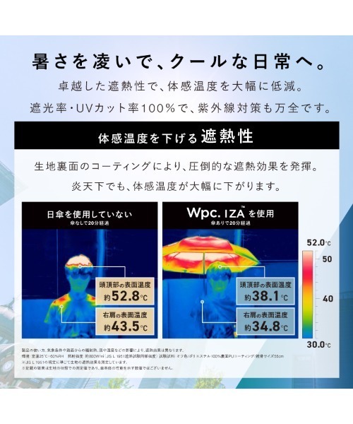 IZA（イーザ）の「完全遮光 IZA【BACKPACK GUARD】 日傘 折りたたみ バックパックガード Wpc.（折りたたみ傘・メンズ・ホワイト×ブラック/ライトグレー系/ベージュ系その他/ブラック×グレー・FREE）」の22枚目の写真