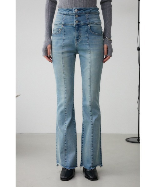 AZUL DENIM ハイウエストボタンフレアデニム（デニムパンツ