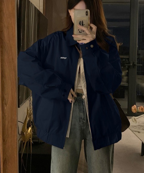 LAC-VERT(ラック・ヴェール)の「【2WAY】リバーシブル 無地/チェック柄ブルゾン(ブルゾン・レディース・オフホワイト/ネイビー・FREE)」の12枚目の写真