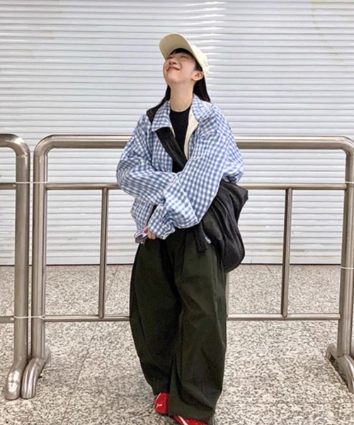 LAC-VERT(ラック・ヴェール)の「【2WAY】リバーシブル 無地/チェック柄ブルゾン(ブルゾン・レディース・オフホワイト/ネイビー・FREE)」の17枚目の写真