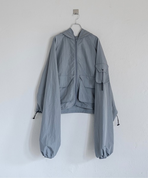 Utusiyo（ウツシヨ）の「nylon jacket 夜縹（ナイロンジャケット・メンズ・ブラック/グレイッシュブルー・FREE）」の14枚目の写真