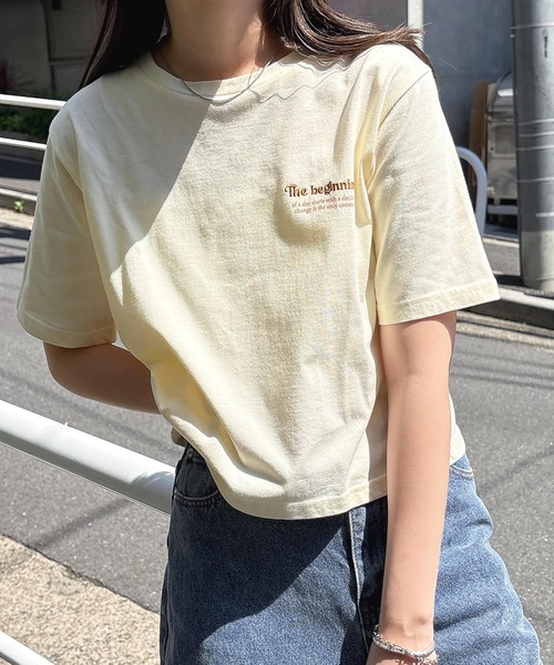 セール】The beginningロゴプリント半袖Tシャツ（Tシャツ/カットソー