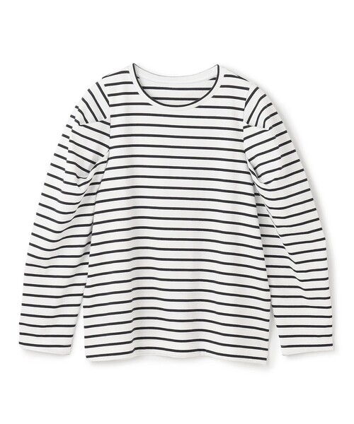 UNFILO(アンフィーロ)の「タックスリーブT(Tシャツ/カットソー・レディース・ブラック系/ホワイト系/ライトオレンジ系/ブラック系1・X-LARGE)」の3枚目の写真