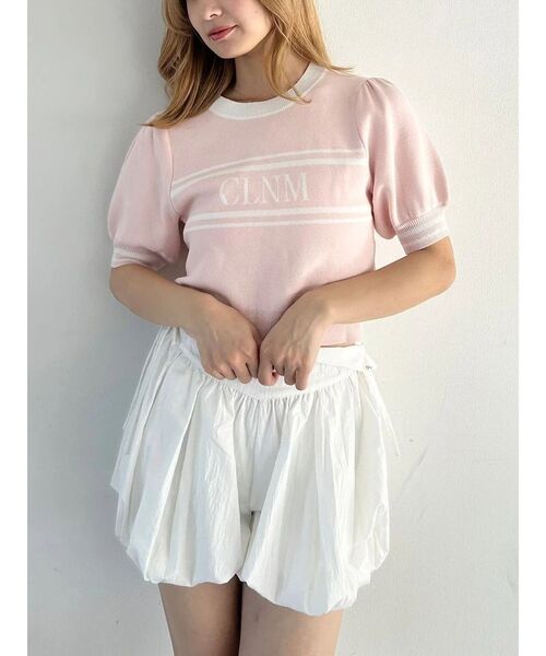 CALNAMUR（カルナムール）の「LOGO JACQUARD KNIT/ロゴジャガードニット（ニット/セーター・レディース・オフホワイト/その他1/ピンク・FREE）」の7枚目の写真