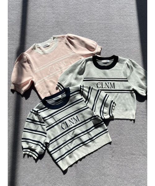 CALNAMUR（カルナムール）の「LOGO JACQUARD KNIT/ロゴジャガードニット（ニット/セーター・レディース・オフホワイト/その他1/ピンク・FREE）」の8枚目の写真