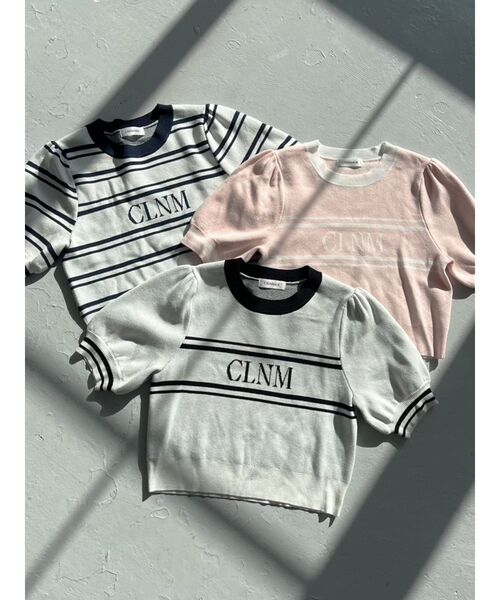CALNAMUR（カルナムール）の「LOGO JACQUARD KNIT/ロゴジャガードニット（ニット/セーター・レディース・オフホワイト/その他1/ピンク・FREE）」の9枚目の写真