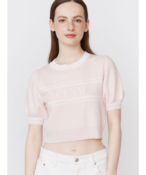 CALNAMUR（カルナムール）の「LOGO JACQUARD KNIT/ロゴジャガードニット（ニット/セーター・レディース・オフホワイト/その他1/ピンク・FREE）」の5枚目の写真