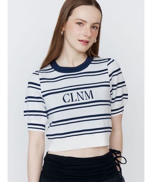 CALNAMUR（カルナムール）の「LOGO JACQUARD KNIT/ロゴジャガードニット（ニット/セーター・レディース・オフホワイト/その他1/ピンク・FREE）」の4枚目の写真