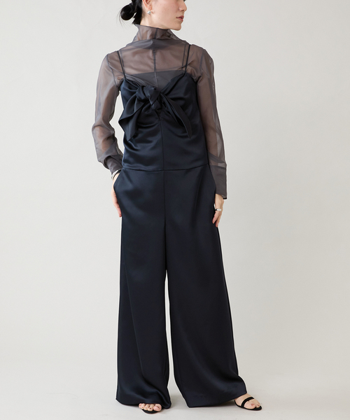 【美品】ヴェルメイユパーイエナ〈日本製〉2wayバックリボンサロペット紺38 美品】ヴェルメイユパーイエナ〈日本製〉2wayバックリボン