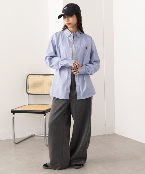 U.S. POLO ASSN.(ユーエスポロアッスン)の「【U.S. POLO ASSN.】ワンポイント長袖コットンブロードシャツ(シャツ/ブラウス・レディース・ブルー/ホワイト/サックスブルー/ブラック・M/S/XL/L)」の18枚目の写真