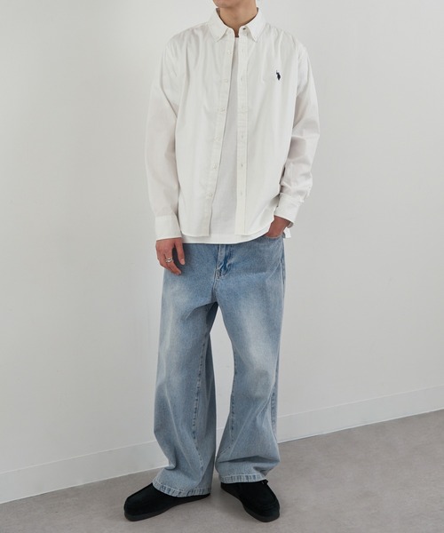 U.S. POLO ASSN.(ユーエスポロアッスン)の「【U.S. POLO ASSN.】ワンポイント長袖コットンブロードシャツ(シャツ/ブラウス・レディース・ブルー/ホワイト/サックスブルー/ブラック・M/S/XL/L)」の21枚目の写真