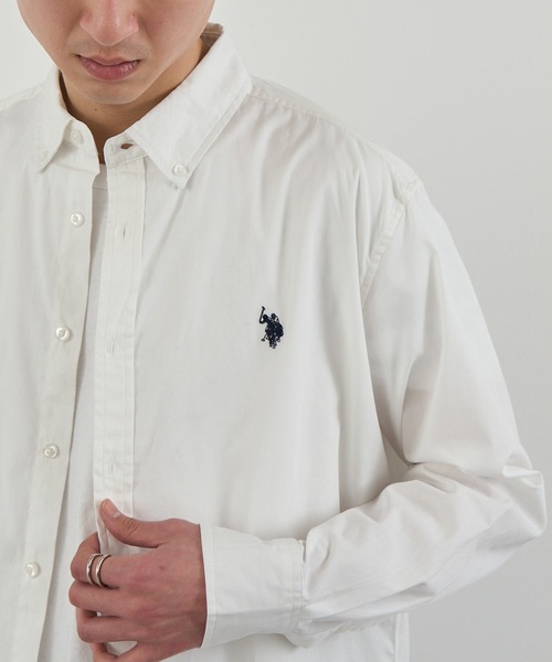 U.S. POLO ASSN.(ユーエスポロアッスン)の「【U.S. POLO ASSN.】ワンポイント長袖コットンブロードシャツ(シャツ/ブラウス・レディース・ブルー/ホワイト/サックスブルー/ブラック・M/S/XL/L)」の5枚目の写真