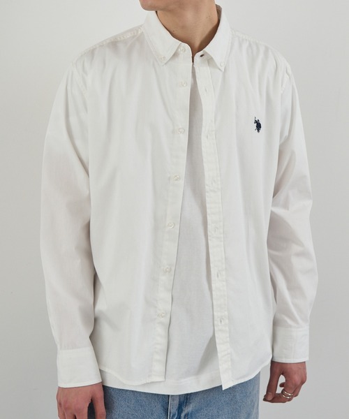 U.S. POLO ASSN.(ユーエスポロアッスン)の「【U.S. POLO ASSN.】ワンポイント長袖コットンブロードシャツ(シャツ/ブラウス・レディース・ブルー/ホワイト/サックスブルー/ブラック・M/S/XL/L)」の6枚目の写真