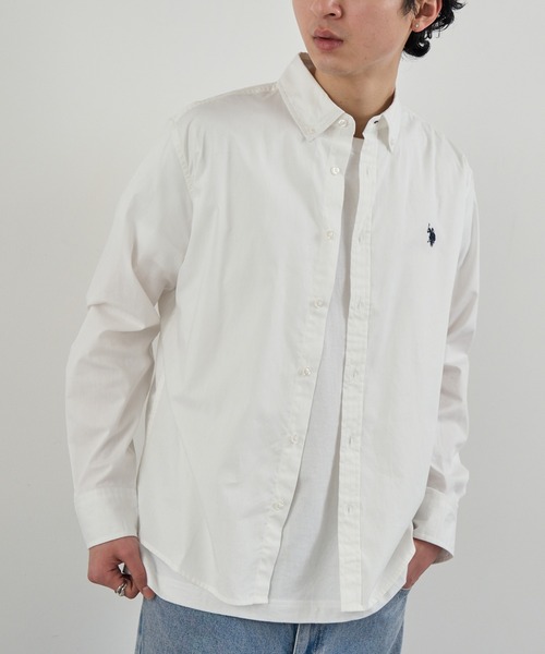 U.S. POLO ASSN.(ユーエスポロアッスン)の「【U.S. POLO ASSN.】ワンポイント長袖コットンブロードシャツ(シャツ/ブラウス・レディース・ブルー/ホワイト/サックスブルー/ブラック・M/S/XL/L)」の8枚目の写真