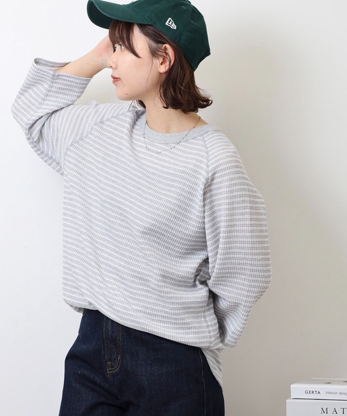 JEMORGAN(ジェーイーモーガン)の「JEMORGAN ワッフルボーダー7分袖T(Tシャツ/カットソー・メンズ・ネイビー/ナチュラル/杢グレー・M/XL/L)」の9枚目の写真