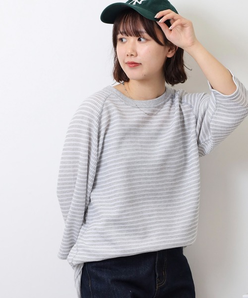 JEMORGAN(ジェーイーモーガン)の「JEMORGAN ワッフルボーダー7分袖T(Tシャツ/カットソー・メンズ・ネイビー/ナチュラル/杢グレー・M/XL/L)」の20枚目の写真