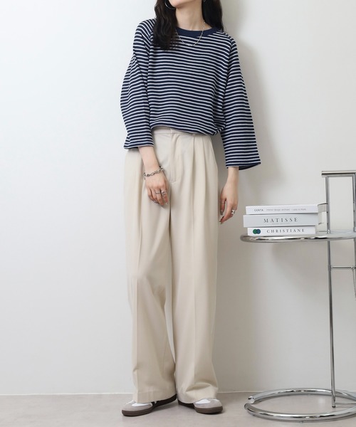JEMORGAN(ジェーイーモーガン)の「JEMORGAN ワッフルボーダー7分袖T(Tシャツ/カットソー・メンズ・ネイビー/ナチュラル/杢グレー・M/XL/L)」の13枚目の写真