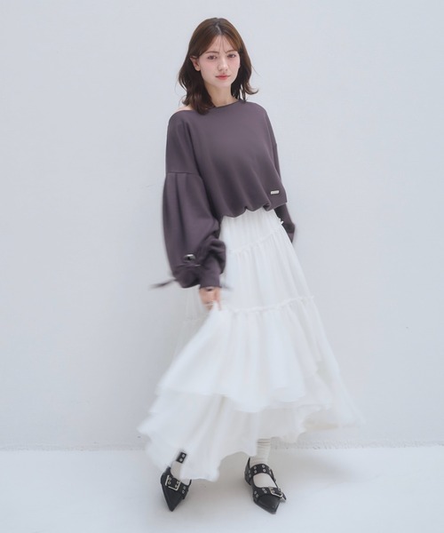 mellowneon(メロウネオン)の「ランダムティアードスカート(スカート・レディース・アイボリー/ブラック・MEDIUM/SMALL)」の12枚目の写真