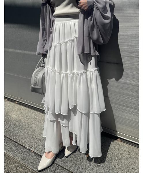 mellowneon(メロウネオン)の「ランダムティアードスカート(スカート・レディース・アイボリー/ブラック・MEDIUM/SMALL)」の18枚目の写真