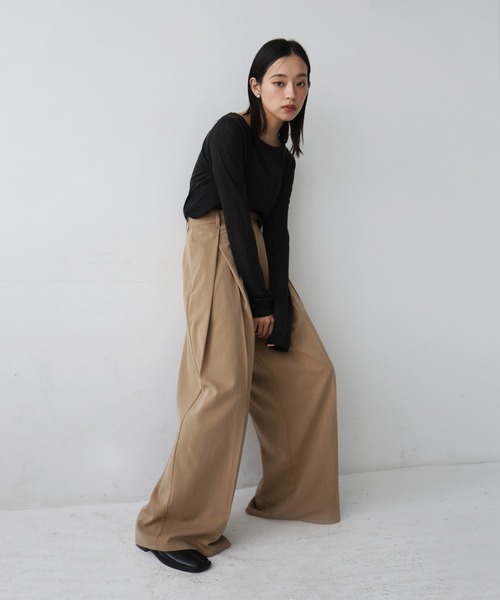 セール】センタータックワイドパンツ（スラックス）｜hellam（へ