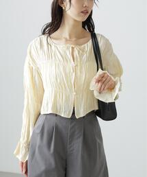 FREE'S MART | ◆シアーギャザー前開き短丈ブラウス(シャツ/ブラウス)