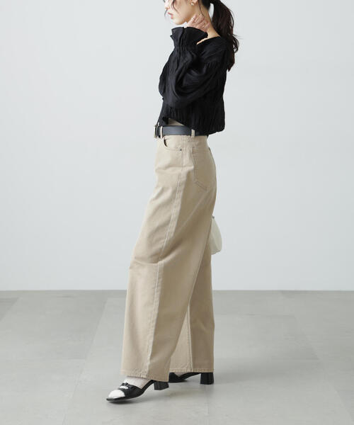 FREE'S MART(フリーズマート)の「◆シアーギャザー前開き短丈ブラウス(シャツ/ブラウス・レディース・イエロー/ホワイト/ブラック/ブラック系その他・FREE)」の17枚目の写真