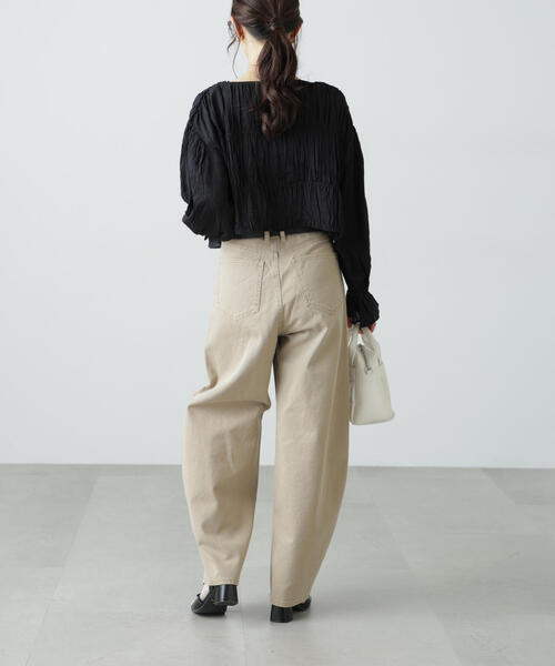 FREE'S MART(フリーズマート)の「◆シアーギャザー前開き短丈ブラウス(シャツ/ブラウス・レディース・イエロー/ホワイト/ブラック/ブラック系その他・FREE)」の19枚目の写真