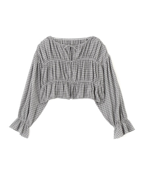 FREE'S MART(フリーズマート)の「◆シアーギャザー前開き短丈ブラウス(シャツ/ブラウス・レディース・イエロー/ホワイト/ブラック/ブラック系その他・FREE)」の20枚目の写真