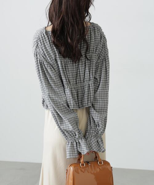 FREE'S MART（フリーズマート）の「◆シアーギャザー前開き短丈ブラウス（シャツ/ブラウス・レディース・イエロー/ホワイト/ブラック/ブラック系その他・FREE）」の19枚目の写真