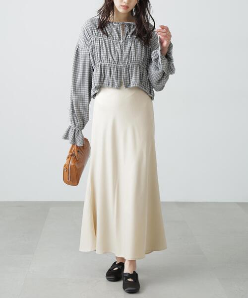 FREE'S MART（フリーズマート）の「◆シアーギャザー前開き短丈ブラウス（シャツ/ブラウス・レディース・イエロー/ホワイト/ブラック/ブラック系その他・FREE）」の21枚目の写真